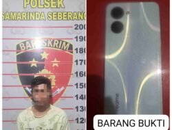 Polsek Samarinda Seberang Bekuk Pencuri Handphone, Barang Bukti Diamankan.