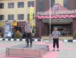 Kapolresta Samarinda Pimpin Apel Kesiapan Pengamanan Rute Menuju IKN untuk HUT RI ke-79.