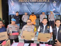 Polresta Samarinda Ungkap Kasus Pencurian Laptop dan Tab Milik Bawaslu Kota Samarinda.