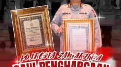 Kapolresta Samarinda Terima Penghargaan Pelayanan Publik Terbaik Tingkat Nasional Ajang PEKPPP Mandiri Tahun 2024.
