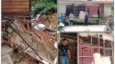 Longsor Dini Hari Terjang Santan Ulu, Satu Rumah Hancur, Dua Lainnya Terancam