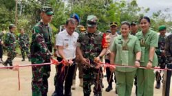 Semenisasi Jalan TMMD di Linggang Amer Diresmikan, Danrem 091/ASN Apresiasi Kerja Keras Satgas.