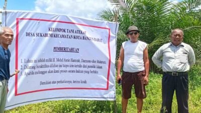 Oknum Polisi Diduga Klaim Lahan Warga di Kota Bangun Darat, Pemilik Pasang Spanduk Larangan Aktivitas.