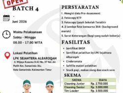 Siap Kerja dan Bersertifikat, PT Sejahtera Albaroqah Buka Pelatihan Cleaning Service Juni 2026.