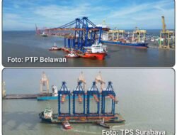 Pelindo Marine Perkuat Modernisasi Pelabuhan Nasional, Kawal Kedatangan QCC dan RTG di Surabaya serta Belawan.