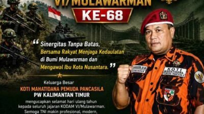 KOTI Mahatidana Pemuda Pancasila Kaltim Apresiasi HUT ke-68 Kodam VI/Mulawarman, Tegaskan Komitmen Perkuat Sinergi Jaga Stabilitas Daerah
