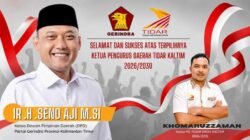Seno Aji Ucapkan Selamat kepada Khomaruzzaman, Gerindra Kaltim Siap Dukung Penguatan TIDAR.