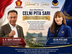 Agus Suwandy Ucapkan Selamat kepada Celni Pita Sari Pimpin DPW Partai Nasdem Kaltim, Tekankan Sinergi Antarpartai untuk Kemajuan Kalimantan Timur