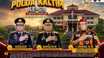 HUT ke-69 Polda Kaltim, Komandan PW KOTI Mahatidana Pemuda Pancasila Kaltim Apresiasi Dedikasi Polri Jaga Bumi Etam.