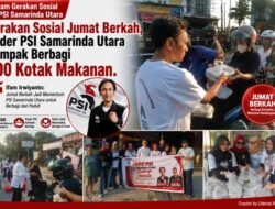 Gerakan Sosial Jumat Berkah, Kader PSI Samarinda Utara Kompak Berbagi 300 Kotak Makanan.