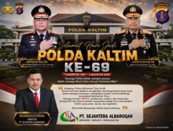 Direktur PT Sejahtera Albaroqah Khomaruzzaman Apresiasi Pengabdian Bhayangkara di Hari Jadi ke-69 Polda Kaltim: Terus Menjadi Pelindung dan Pengayom Masyarakat.